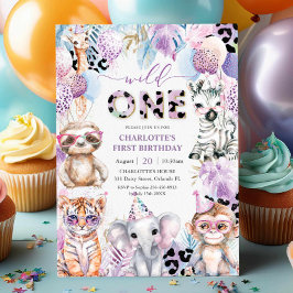 Party Animals Oerwoud Safari Wild Een 1e Verjaarda Kaart