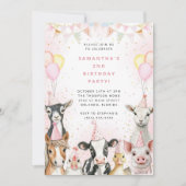 Party Animals Safari Birthday Party Invitation Kaart (Voorkant)