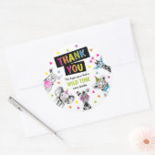 Party Animals Safari Birthday Thank You Favor Ronde Sticker (Envelop)