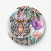 Party Animals Safari Oerwoud Wild Een Verjaardag Papieren Bordje (Voorkant)