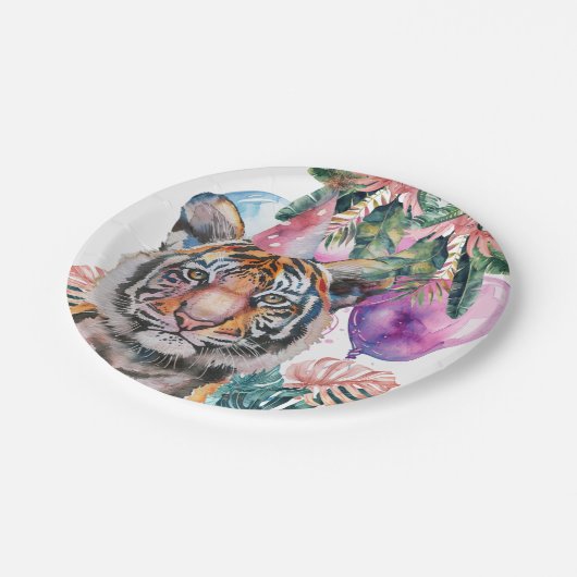 Party Animals Safari Oerwoud Wild Een Verjaardag Papieren Bordje (Gekanteld)