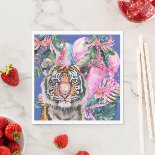 Party Animals Safari Oerwoud Wild Een Verjaardag Servet (Insitu)