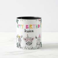 Party Animals Safari Verjaardags Meisje Roze Zoo O