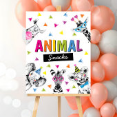 Party Animals Safari Voedsel Dieren Snacks Verjaar Poster