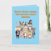 Party Animals Schattige Grappige foto Halloween ka Kaart (Voorkant)