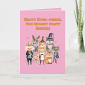 Party Animals Schattige Grappige foto Halloween ka Kaart (Voorkant)