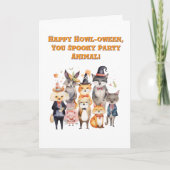 Party Animals Schattige Grappige foto Halloween ka Kaart (Voorkant)