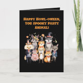 Party Animals Schattige Grappige foto Halloween ka Kaart (Voorkant)