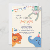 Party Animals Verjaardag Uitnodiging (Voorkant)