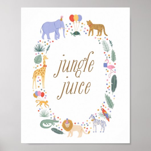 Party Animals Verjaardagsfeestje Oerwoud Juice Sig Poster (Voorkant)