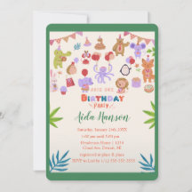 Party Animals Verjaardagsfeestuitnodiging