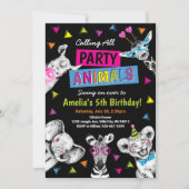 Party Animals Wild Safari Birthday Party Kaart (Voorkant)