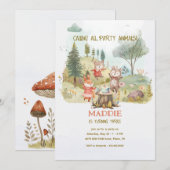 Party Animals Woodland Kids Verjaardagsfeest Kaart (Voorkant / Achterkant)