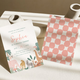 Party Animals Zoo Verjaardag Uitnodiging Safari