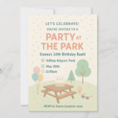 Party at The Park Birthday Invitation Kaart (Voorkant)