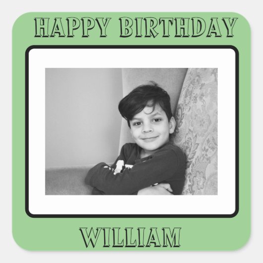 Party Bag sticker Fototekst Custom Personal (Voorkant)
