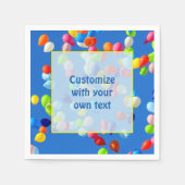 Party Balloons Floating in Blue Sky Custom Text Servet (Voorkant)
