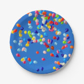 Party Balloons Floating in Blue Sky Papieren Bordje (Voorkant)