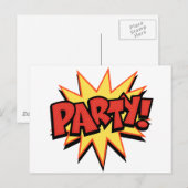 Party Bang Briefkaart (Voorkant / Achterkant)