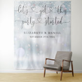 Party Begonnen Script Winter Bruiloft Foto Achterg Wandkleed (In situ)