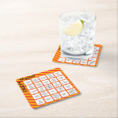 Party Bingo Funny Oranje Red Modern Kartonnen Onderzetters (Insitu)
