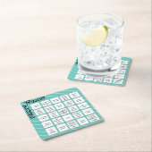 Party Bingo Game Kaart Blauwgroen Strepen Grappig Kartonnen Onderzetters (Insitu)