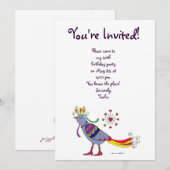 Party Bird Ukraine Folk Art van Vera Trembach Kaart (Voorkant / Achterkant)