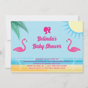 Party Blue Tropical Beach Baby shower Uitnodiging