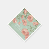 Party  Blush Roze Perzik Rozen Houten Omheining Servet (Hoek)
