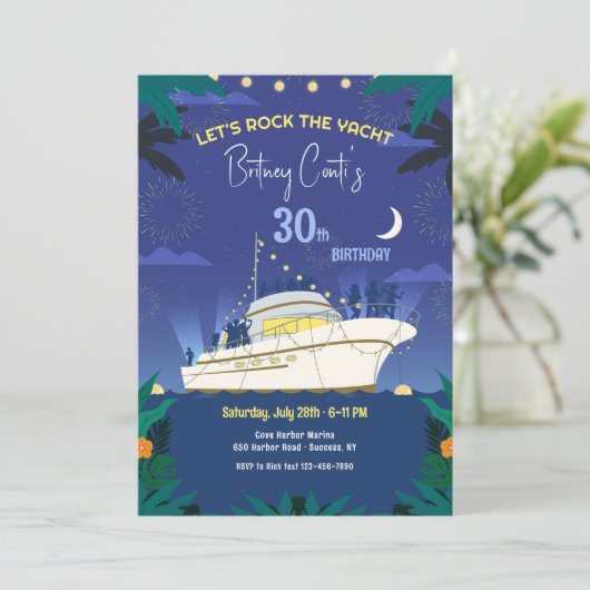 Party Boat Uitnodiging (Staand voorkant)