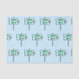 Party Boat with Anchor Nautical Theme Tissuepapier