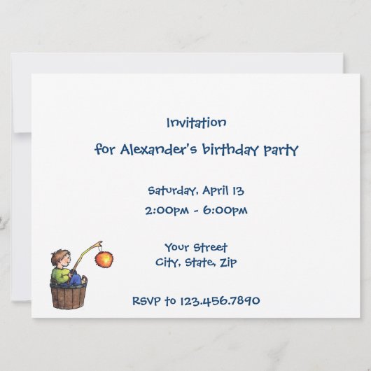 Party Boat with Children Birthday Party Invitation Kaart (Achterkant)