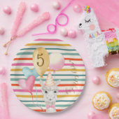 Party Boerderij Dieren Verjaardag Llama Strepen Papieren Bordje (Feest)