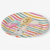 Party Boerderij Dieren Verjaardag Llama Strepen Papieren Bordje (Gekanteld)