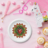 Party bord met lieveheersbeestje op rode en groene (Feest)