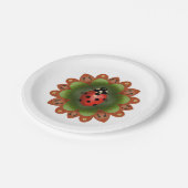 Party bord met lieveheersbeestje op rode en groene (Gekanteld)