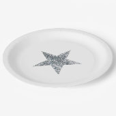 Party Borden - Silver Glitter Star Papieren Bordje (Gekanteld)