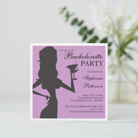 Party Bride Cocktail Bachelorette Kaart (Staand voorkant)