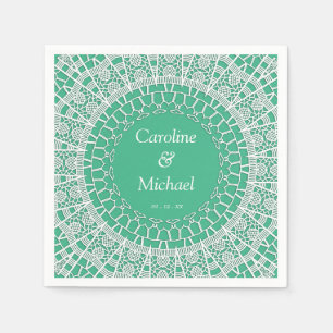 Party Bruiloft Witte Kant Servet