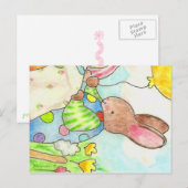 Party Bunny briefkaart (Voorkant / Achterkant)