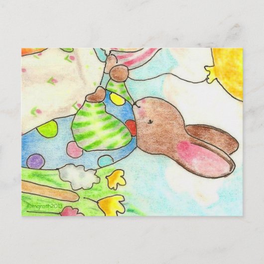 Party Bunny briefkaart (Voorkant)