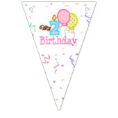 Party Bunting Banner/2e Verjaardag met ballonnen Vlaggetjes (Eerste vlag)