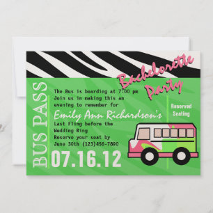 Party Bus Bachelorette Party Bash Kaart
