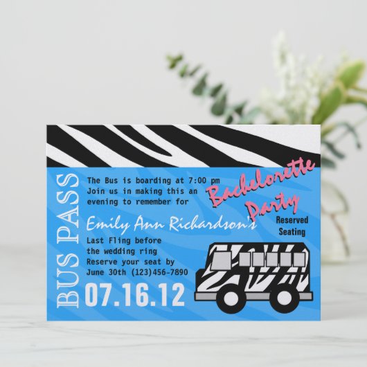 Party Bus Bachelorette Party Bash Kaart (Staand voorkant)