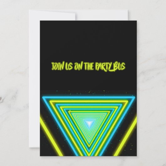 Party Bus Birthday Uitnodiging (Achterkant)