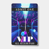 Party Bus Blacklight Dance Sweet 16 VIP Pass Badge (Achterkant)