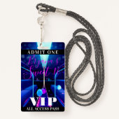 Party Bus Blacklight Dance Sweet 16 VIP Pass Badge (Achterkant met draagriem)