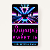 Party Bus Glow Lights Dance Floor VIP Pass Badge (Voorkant)