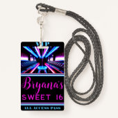 Party Bus Glow Lights Dance Floor VIP Pass Badge (Achterkant met draagriem)