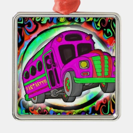 Party Bus.jpg Metalen Ornament (Voorkant)
